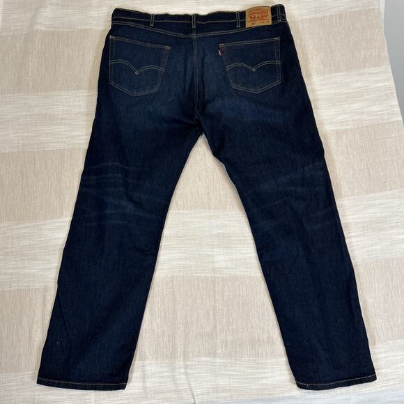 Levi's 505 Men's Jeans Sz 42x30 Regular Fit Dark Blue Wash Great Condition - Picture 4 of 8